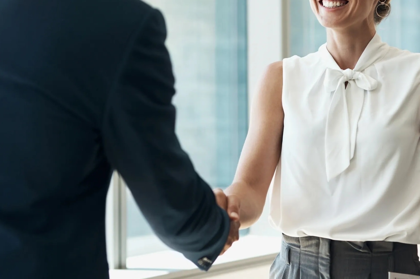 Professional business partnership handshake